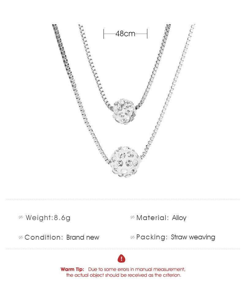 Ball Pendants Sweet Double Layers necklace
