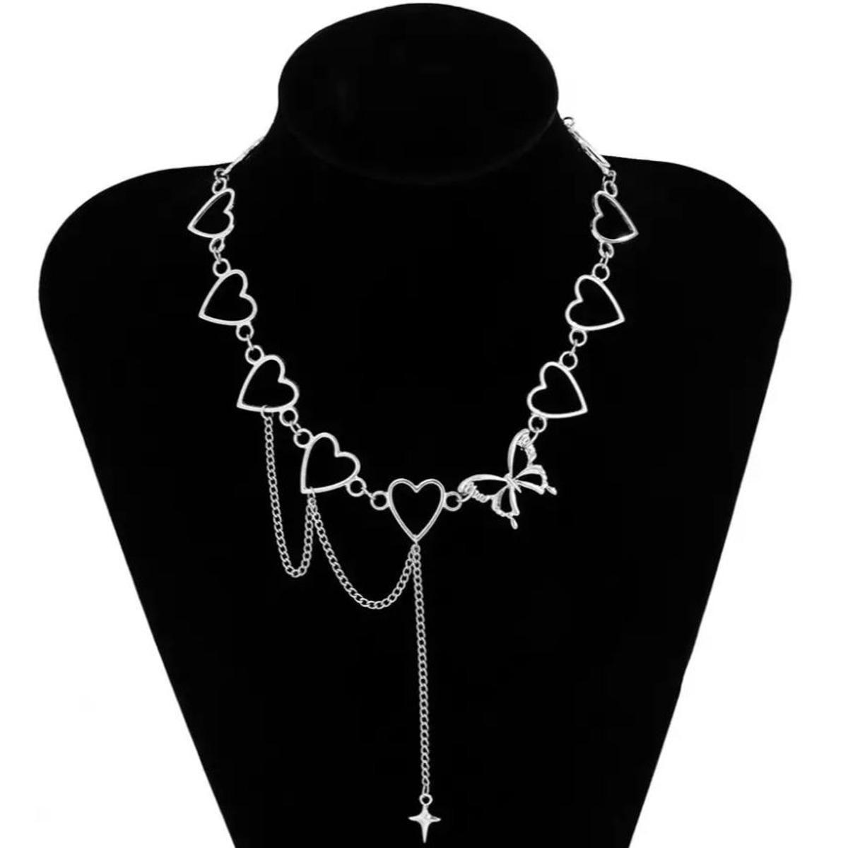 Korean Fashionable Heart-Shaped Chain Necklaces