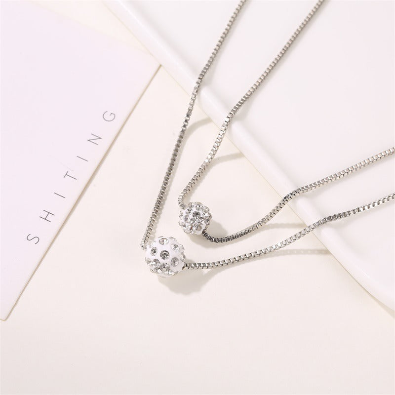 Ball Pendants Sweet Double Layers necklace