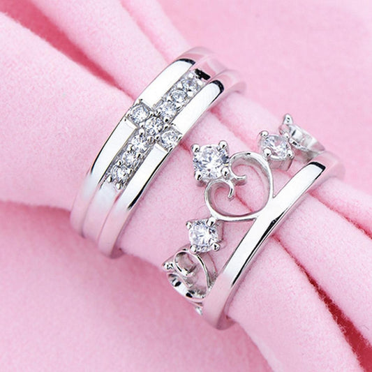 Prince And Princess Crown Couple Finger Ring