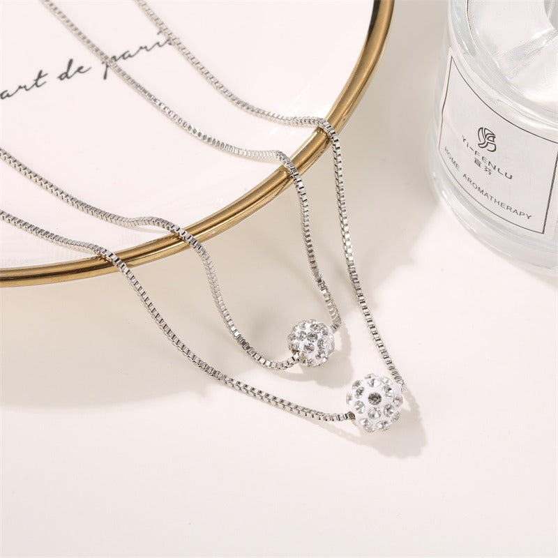 Ball Pendants Sweet Double Layers necklace