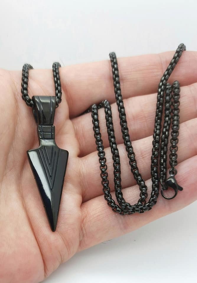 Stainless Steel Cool Spearpoint Arrowhead Pendant