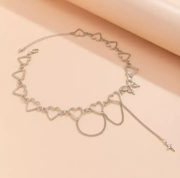 Korean Fashionable Heart-Shaped Chain Necklaces