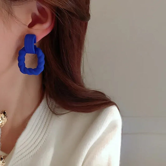 Square Earrings Hollow Geometry