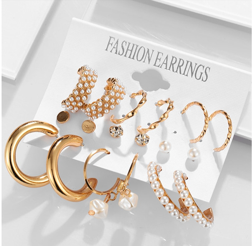 Big Hoop Pearl Earring Set