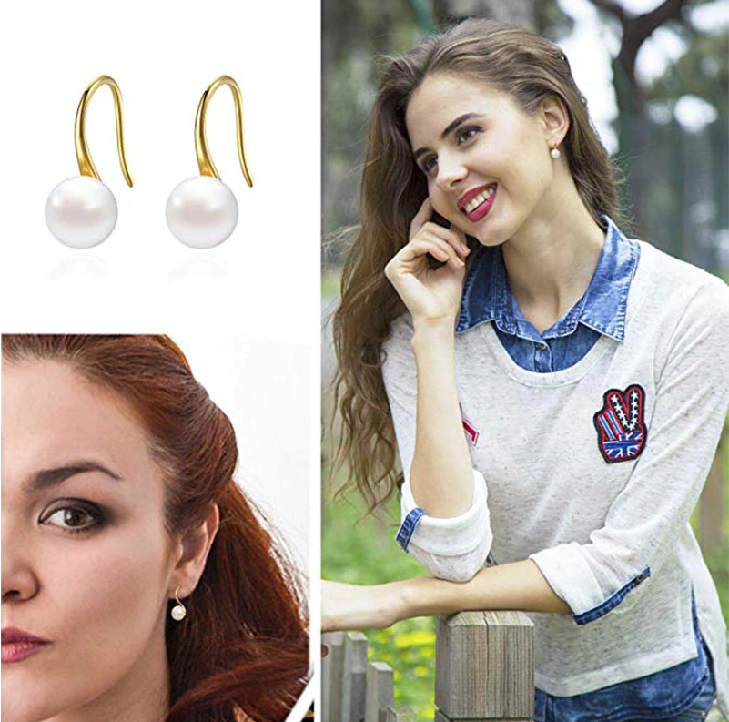 Korean Artificial Pearl Stud Earrings for Girls Simple Stylish Top_ Earring