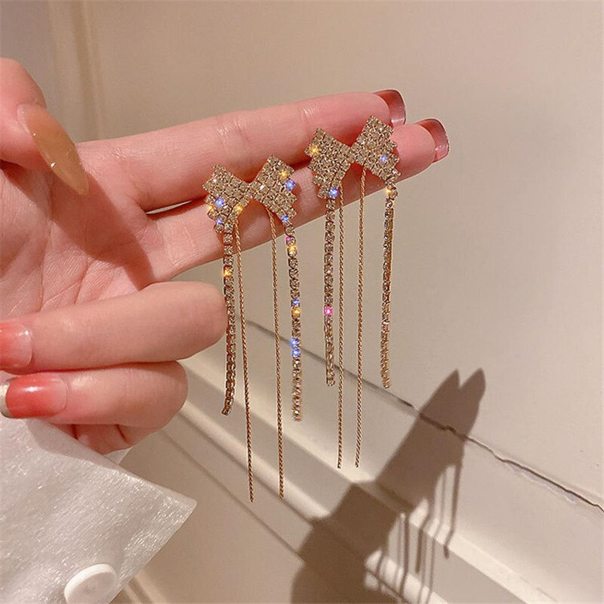 Long Tassel Butterfly Drop Earrings