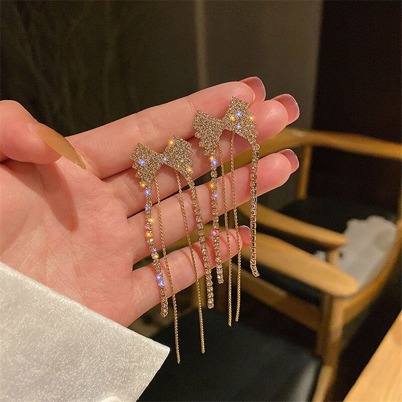 Long Tassel Butterfly Drop Earrings