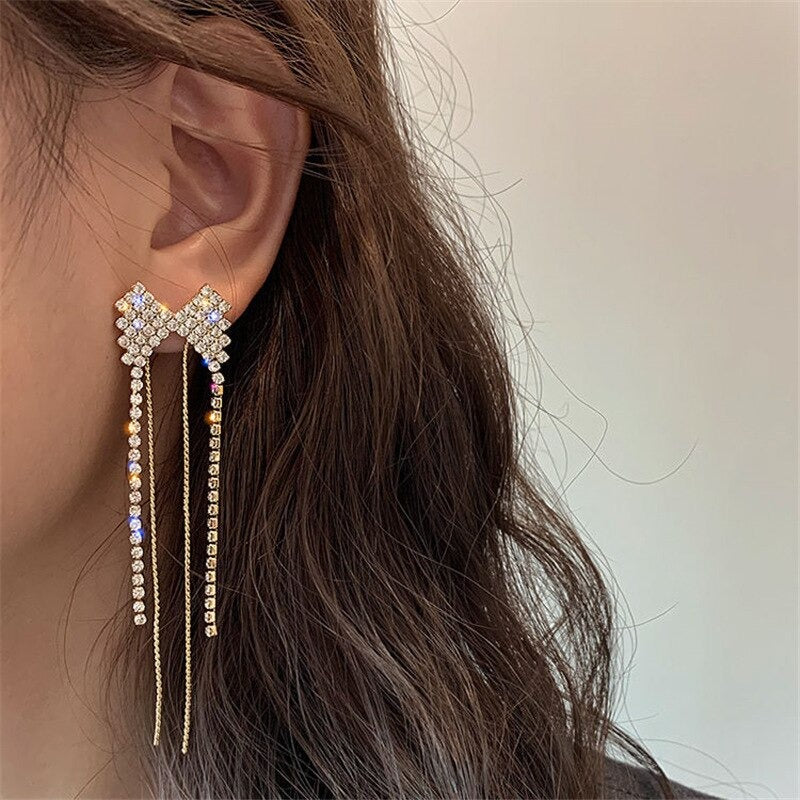 Long Tassel Butterfly Drop Earrings
