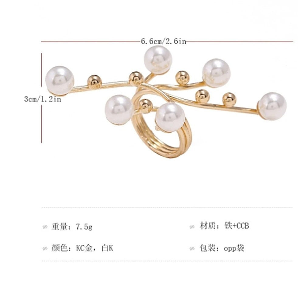 Multi-Pearl Design Finger Ring