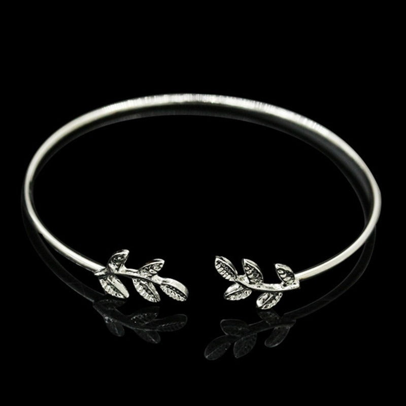 Leaf Open Cuff Bracelets