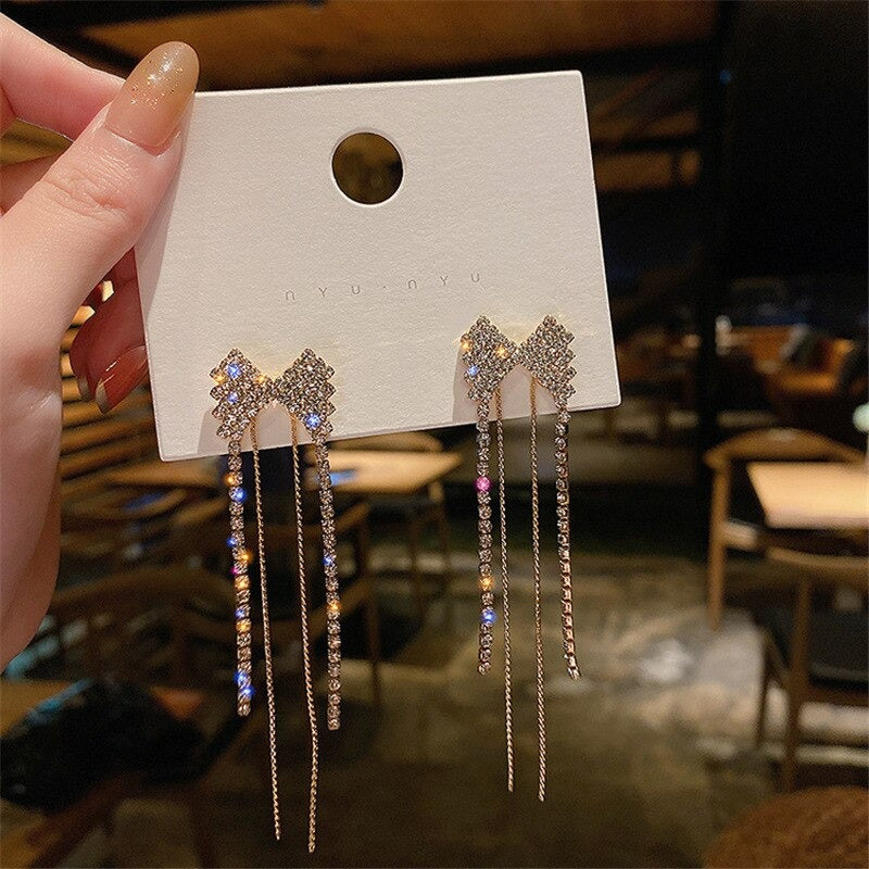 Long Tassel Butterfly Drop Earrings