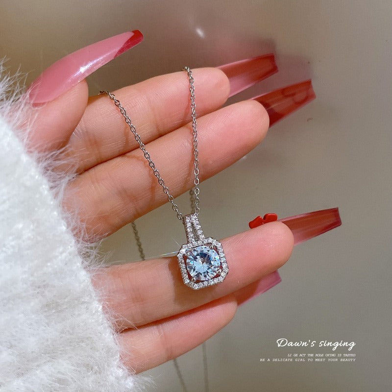 Trendy Round Crystal Silver Color Bride Jewelry Set