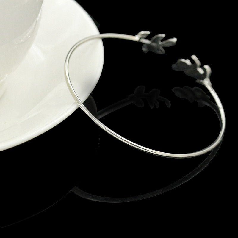 Leaf Open Cuff Bracelets