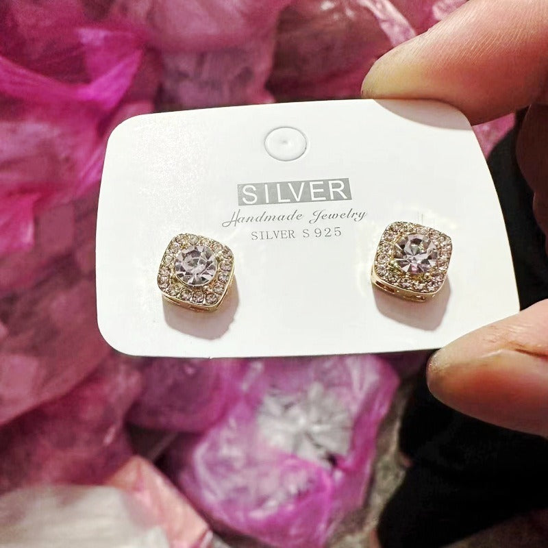 Trendy Round Crystal Silver Color Bride Jewelry Set