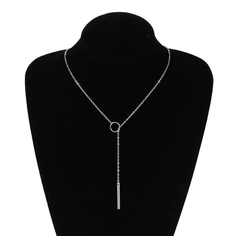 Korean Pendant Silver Choker Necklace